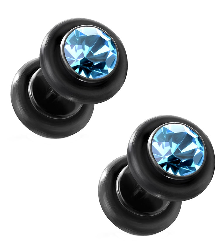 Aqua CZ Black Fake Plugs