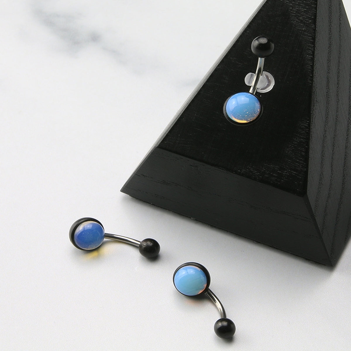 Opalite X Areng Wood Belly Button Ring