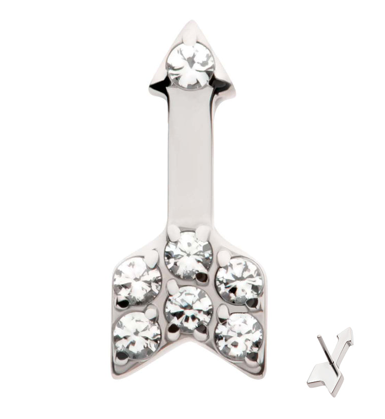 Arrow Pave Clear CZ Threadless Titanium Top