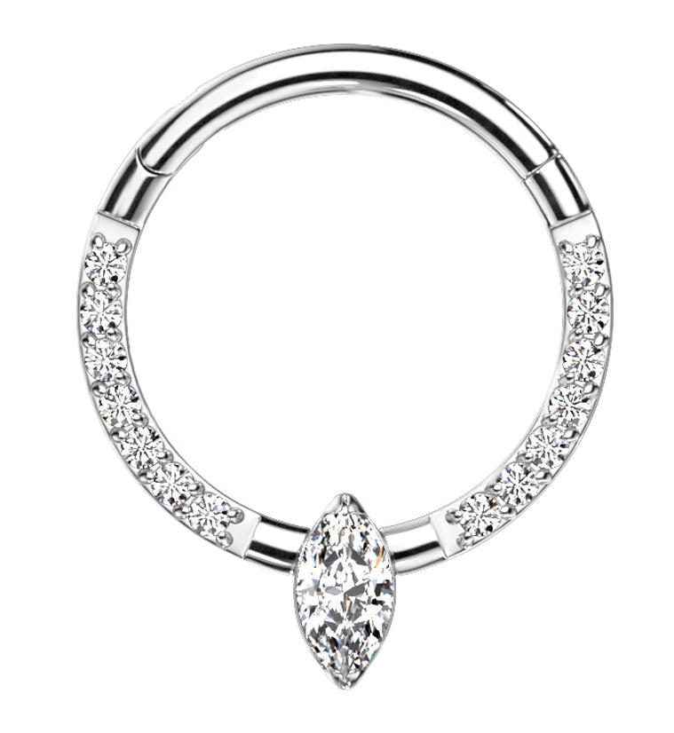 Bauble Clear CZ Titanium Hinged Segment Ring
