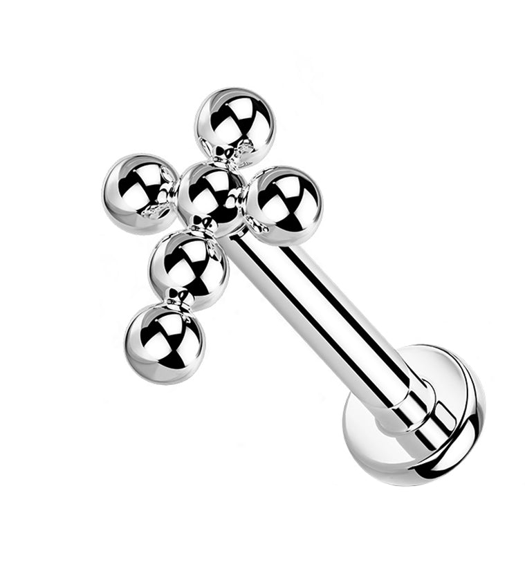 Beaded Cross Titanium Labret by Urban Body Jewelry