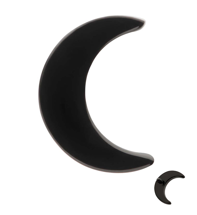 Black PVD Half Moon Titanium Internally Threaded Top by Urban Body Jewelry