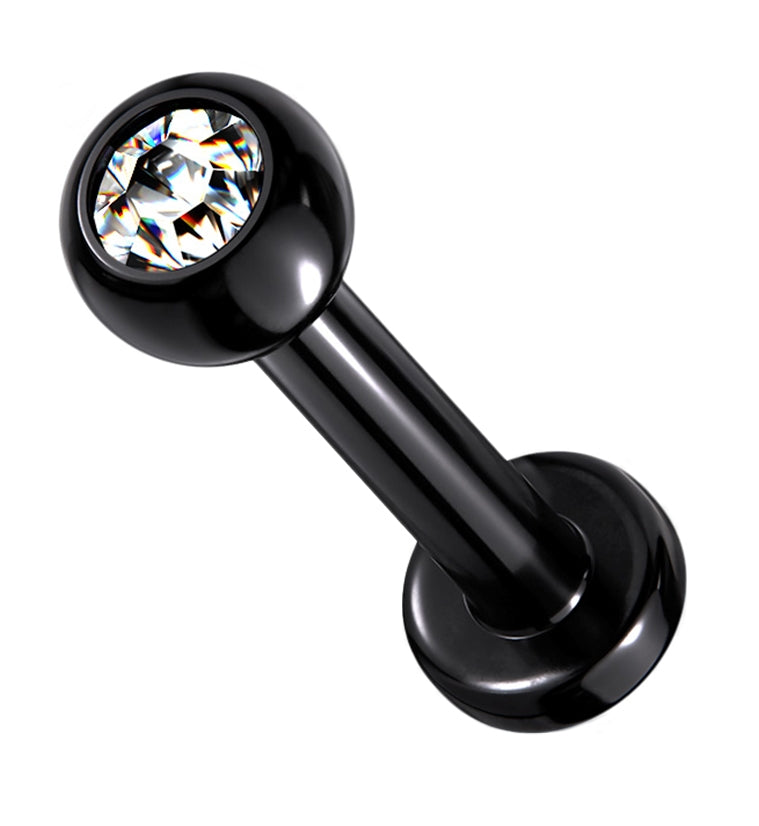 16G Black PVD CZ Titanium Labret