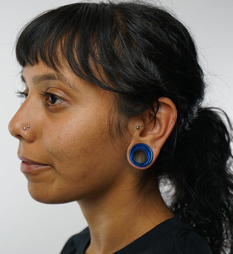Oceano Blue Glass Tunnel Plugs