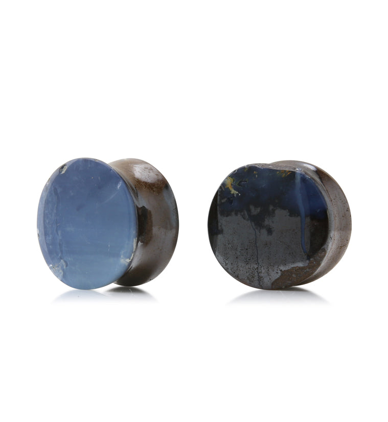 Boulder Opal Stone Plugs 5/8" (16.5mm) Version 3