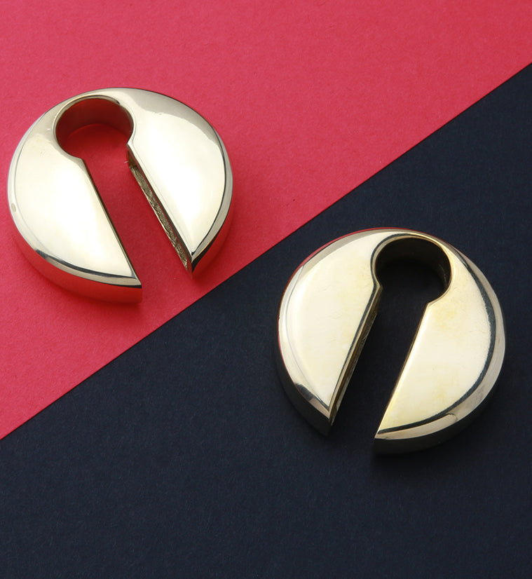 Broad Keyhole Brass Ear Weights