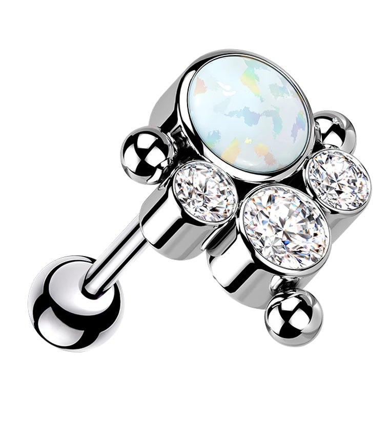 Bundle White Opalite Titanium Threadless Cartilage Barbell