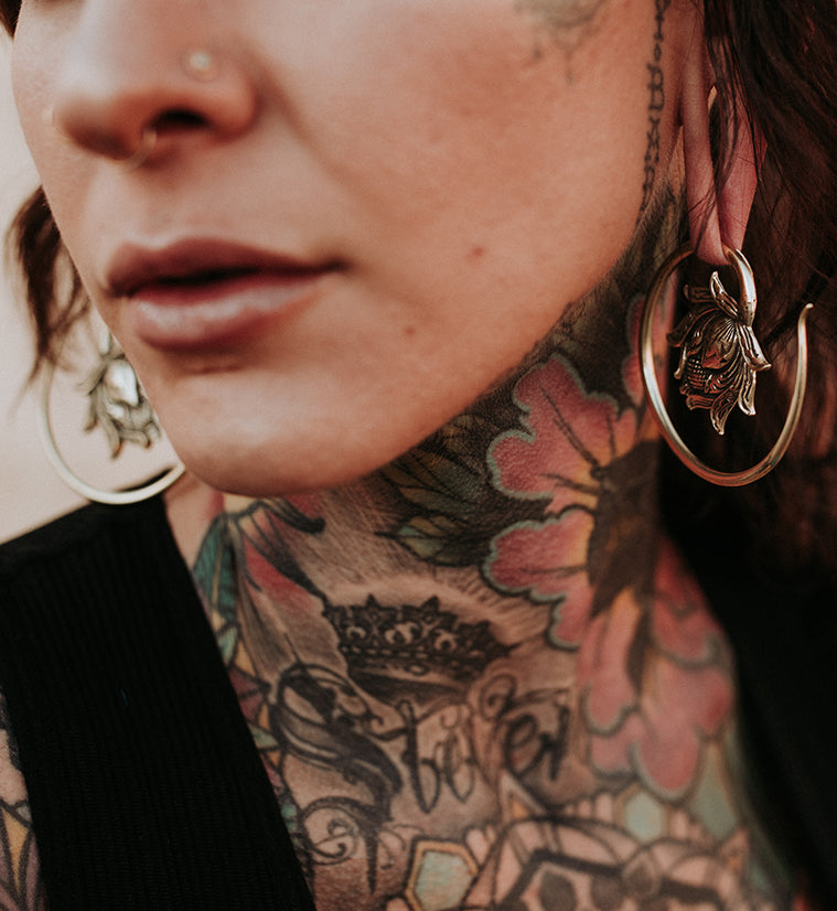 Resting Lotus Brass Ear Weights