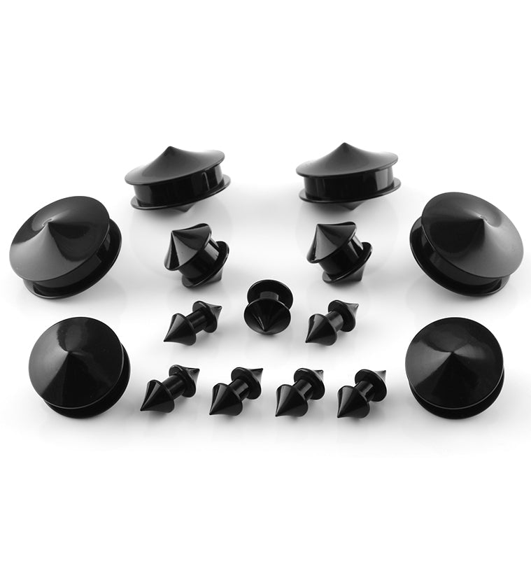 Black Conoid Acrylic Plugs