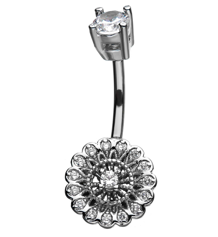 Gem Floweret CZ Belly Button Ring by Urban Body Jewelry