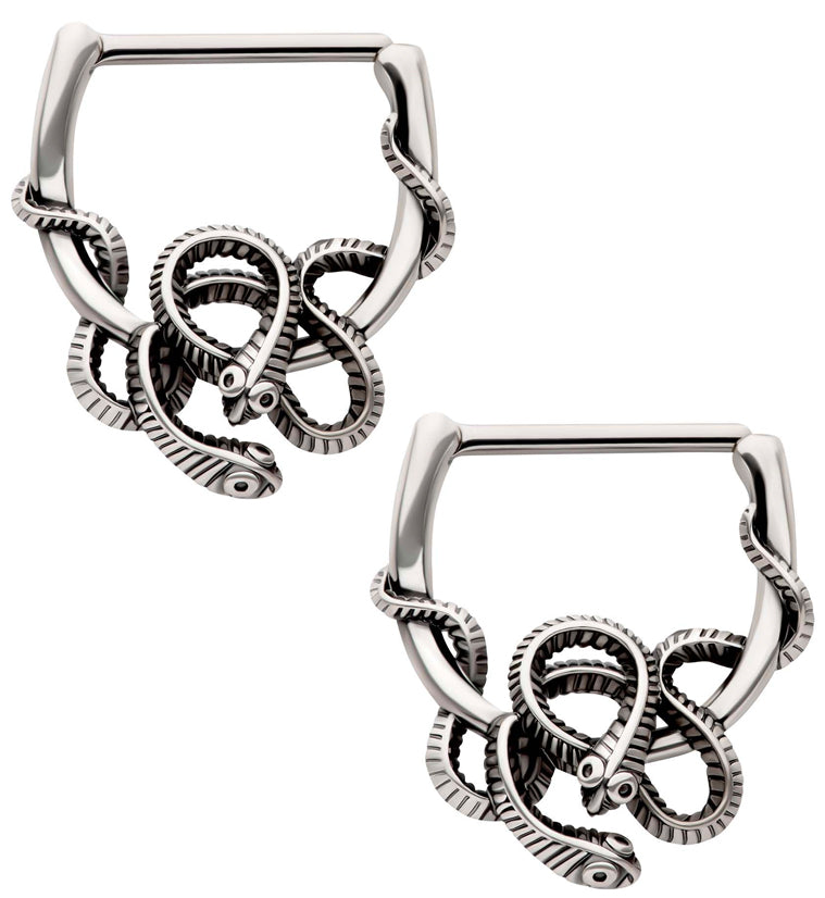 Entwined Snake Nipple Clicker