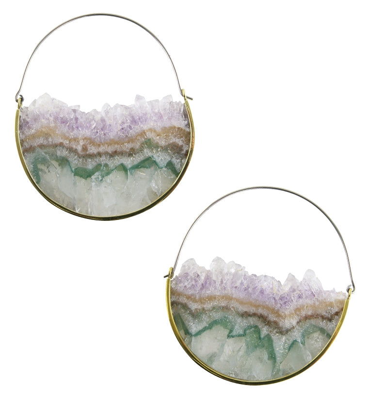 Fascicle Titanium & Amethyst Earrings