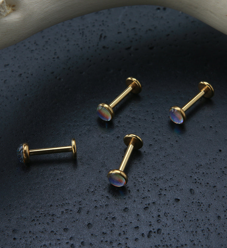 Gold PVD Aura Labret Post