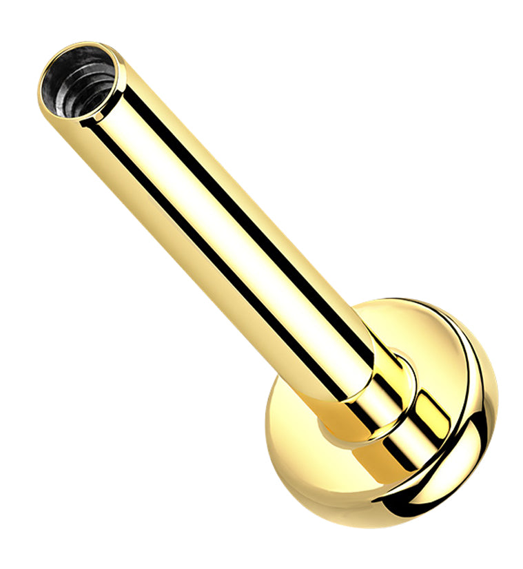 Gold PVD Titanium Internally Threaded Flat Back Labret (Back Only) (10 pack)