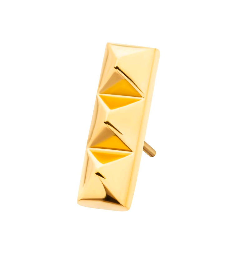 Gold PVD Triple Stud Threadless Titanium Top