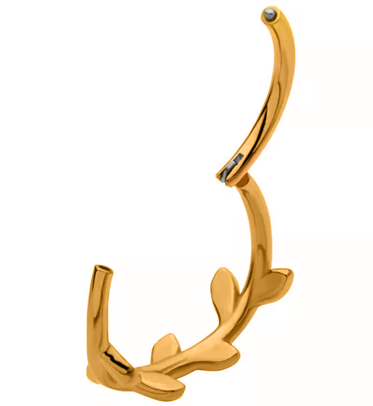 Gold PVD Vine Hinged Segment Ring