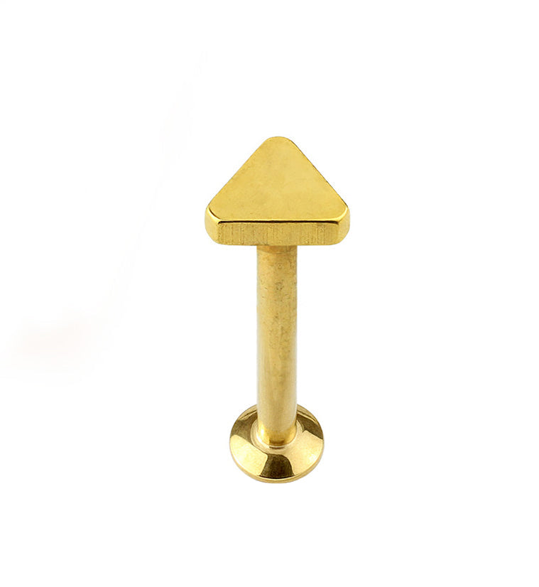 16G PVD Rose Gold Triangle Top Internally Threaded Flat Back Steel Post