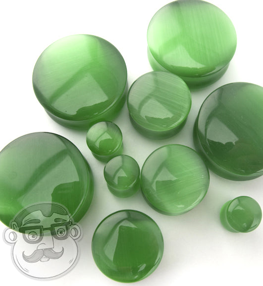 Green Cat's Eye Glass Plugs