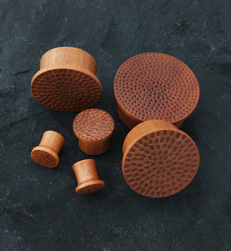 Hammered Saba Wood Mayan Flare Plugs