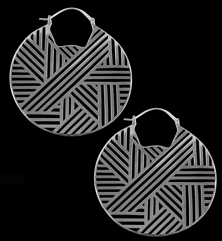 Haphazard White Brass Earrings / Weights