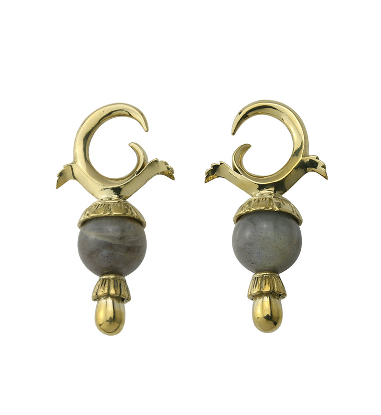 Labradorite Stone Totum Ear Weights