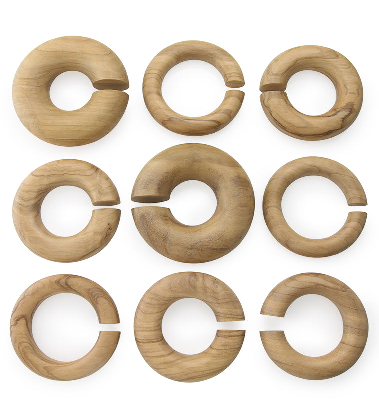 Olive Wood Round Hoop Hangers
