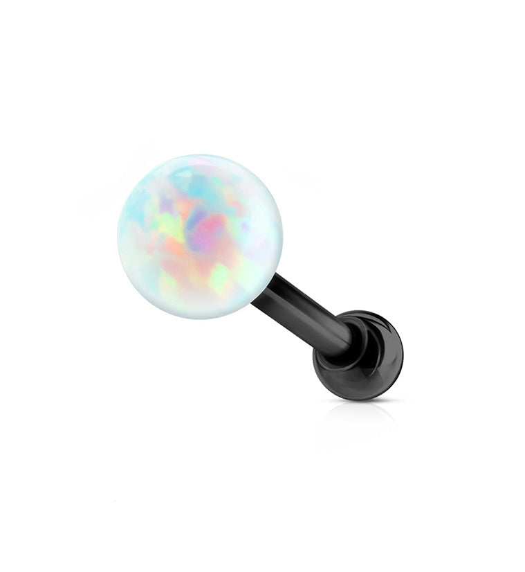 16G Black Opalite Tragus / Cartilage Barbell
