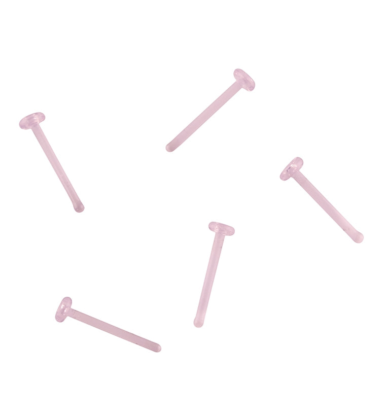 Pink Glass Nosebone by Urban Body Jewelry