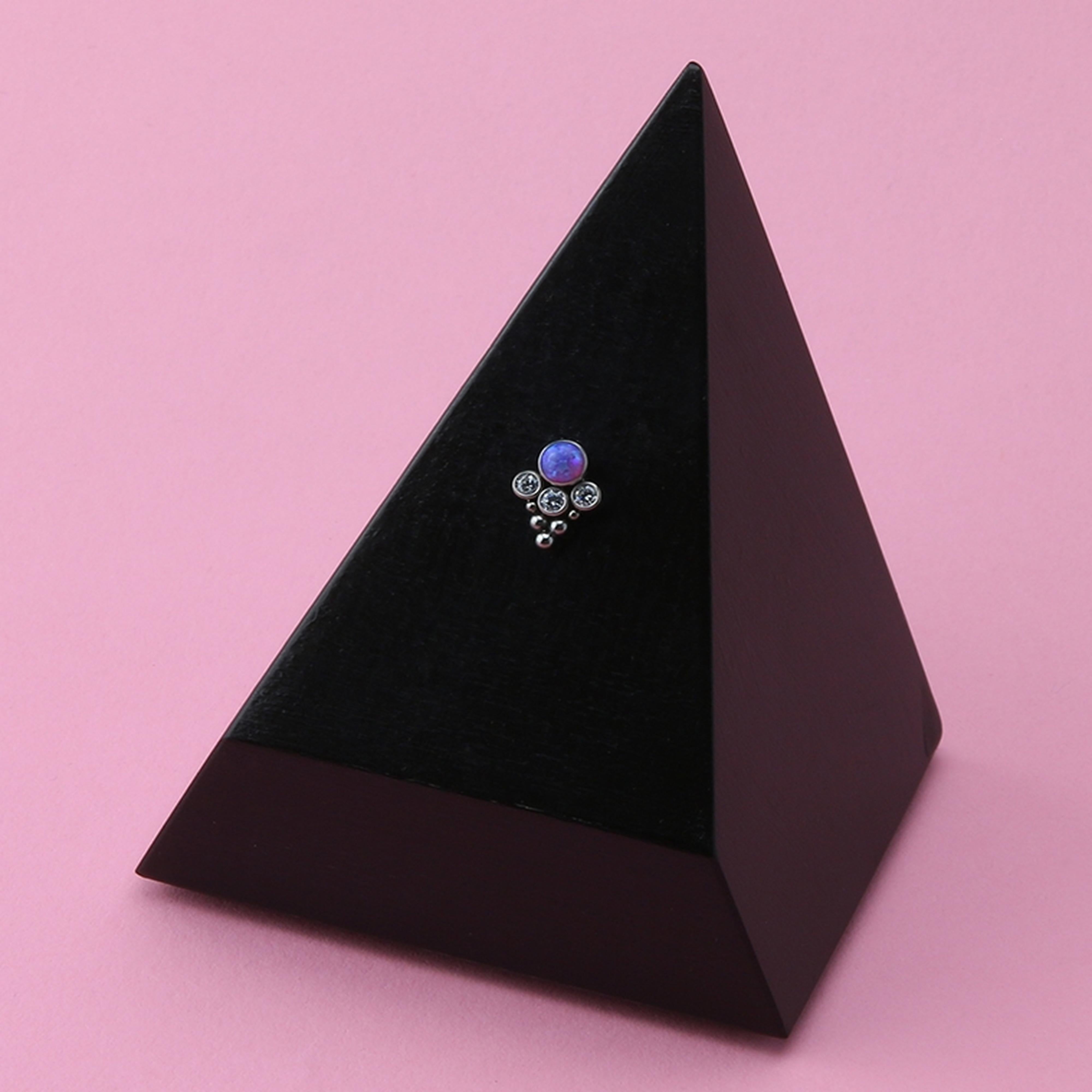 Rival Purple Oplaite X Clear CZ Titanium Threadless Top