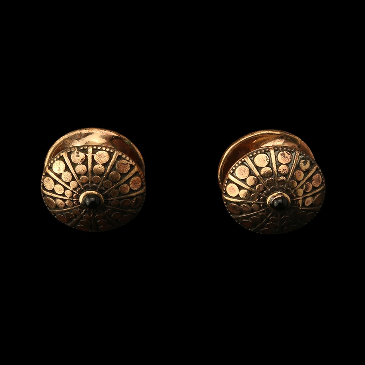 Rose Gold Crop Disk Onyx Mini Ear Weights