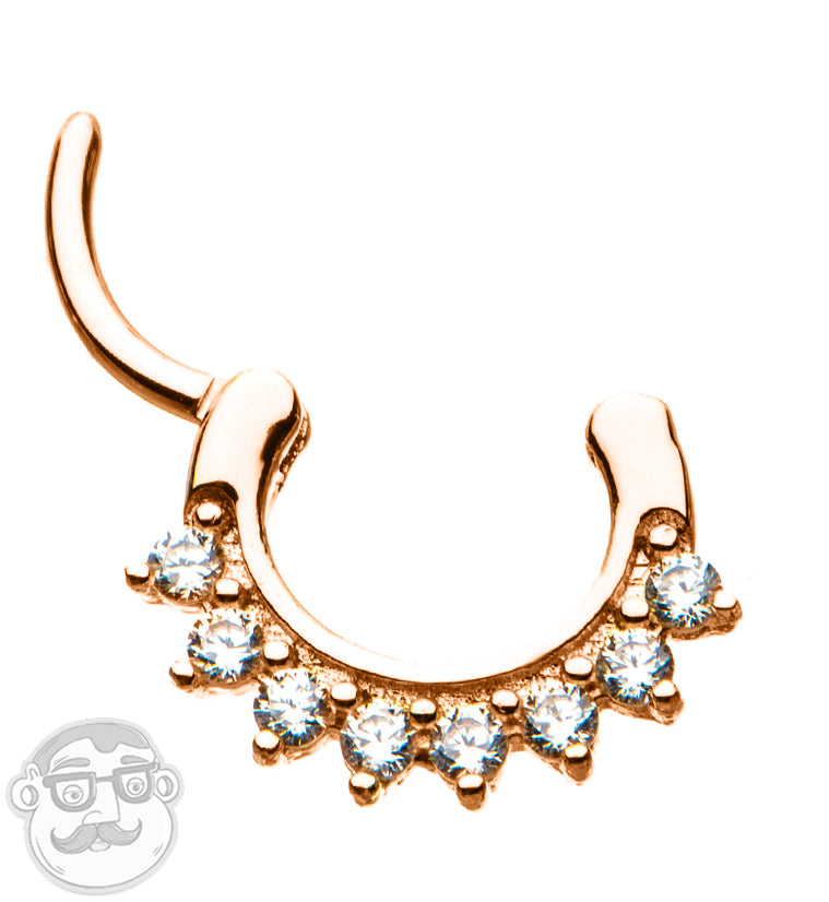 16G Opulent Rose Gold PVD Septum Clicker