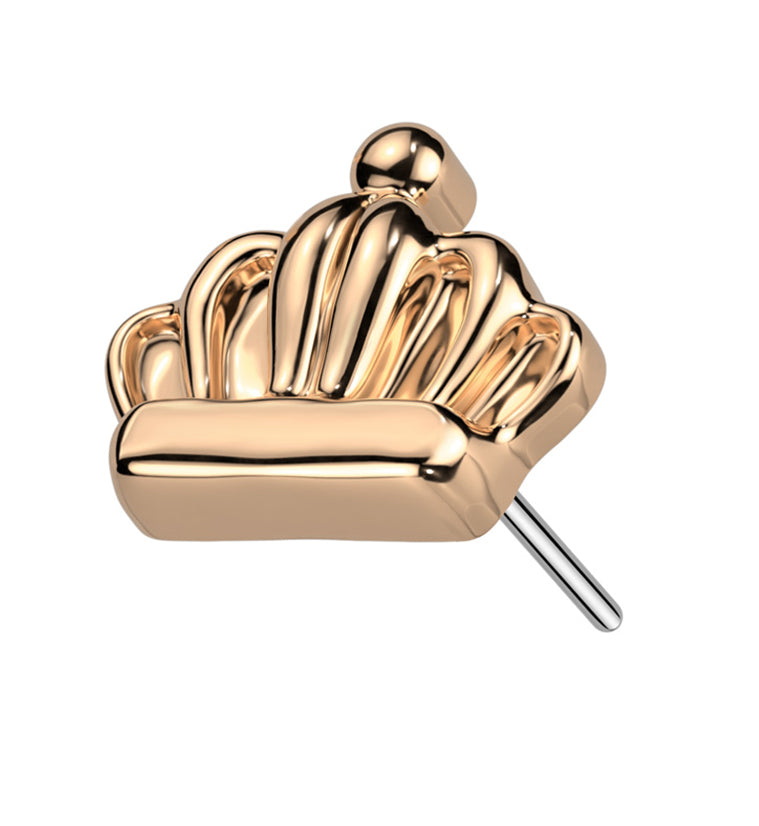 Rose Gold PVD Crown Threadless Titanium Top