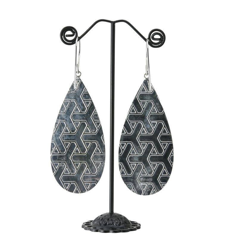 Score Laguna Lace Agate Stone White Brass Hangers / Earrings