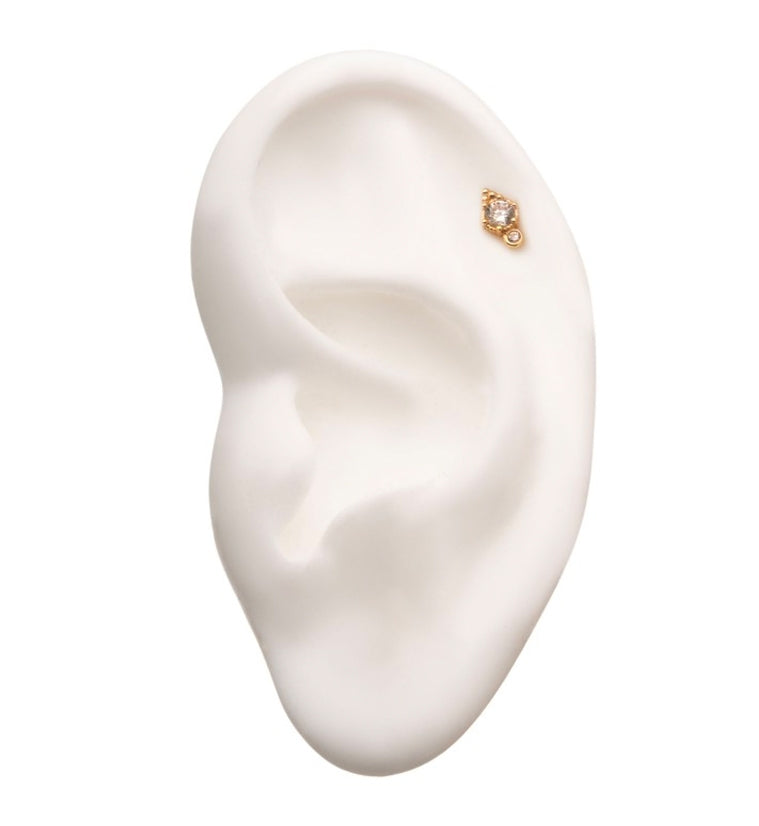 14kt Gold Seer CZ Threadless Top