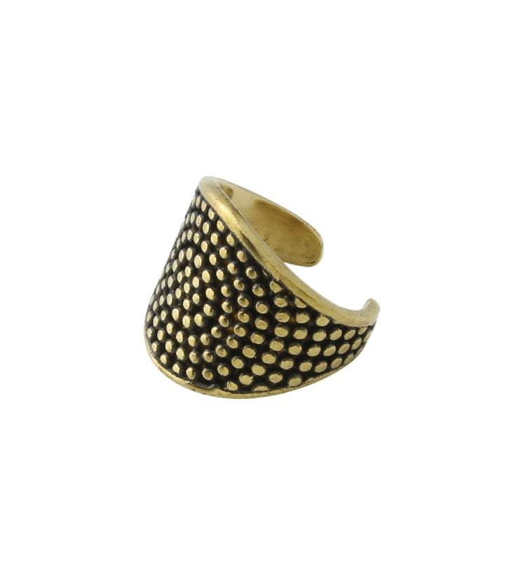 Shield Brass Ear Cuff