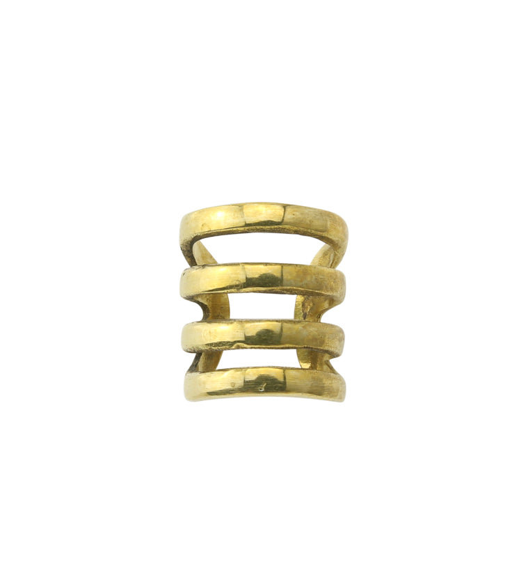 Short Coil Brass Ear Cuff