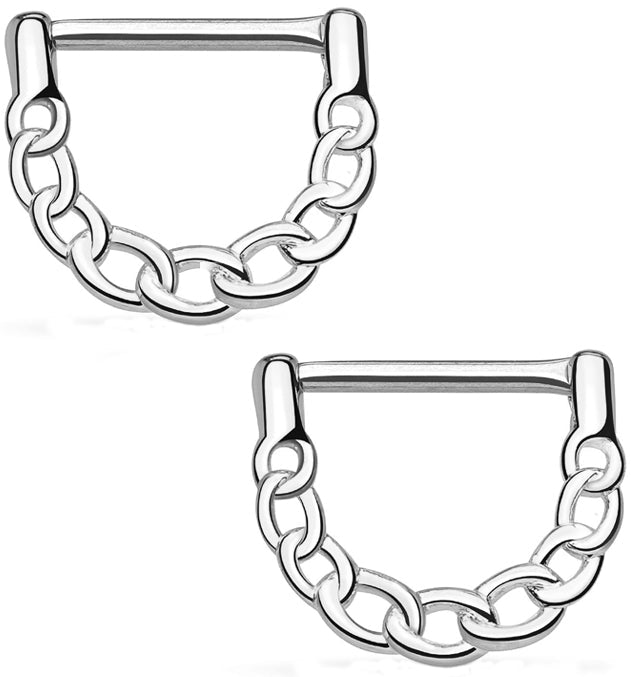 Chain Link Brass Nipple Clicker Ring