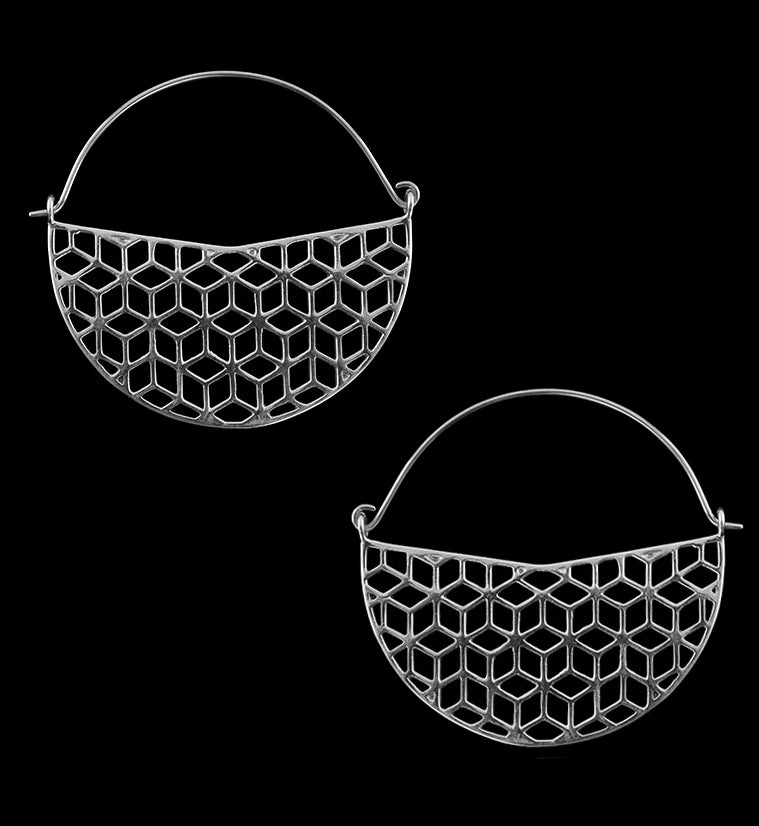 Silver Rhombille Titanium Hangers / Earrings