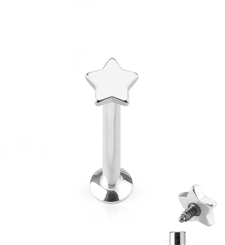 16G Star Top Internally Threaded Flat Back Steel Post