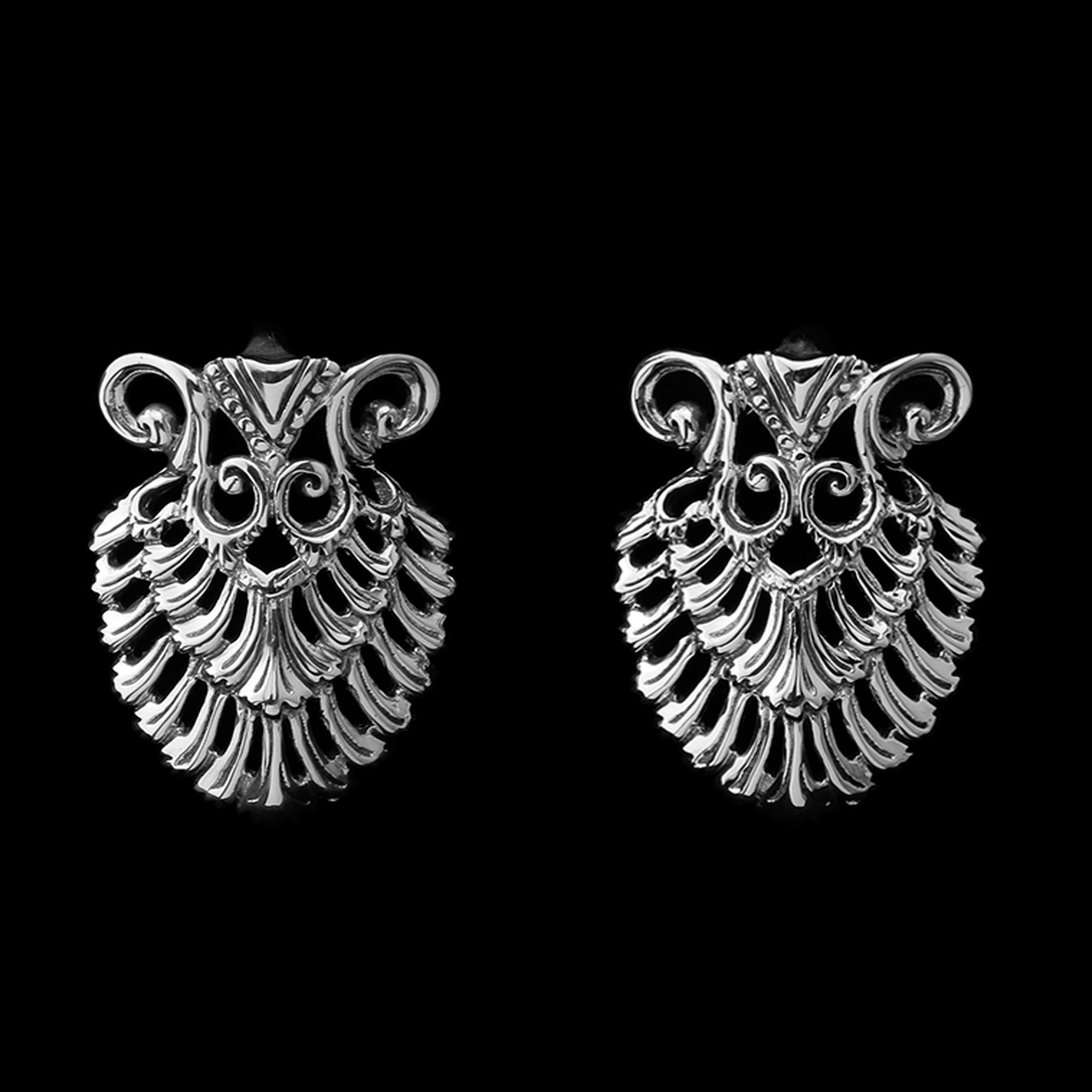 Sinuous White Brass Ear Weights