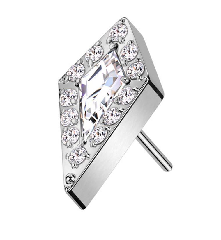 Spire Clear CZ Threadless Titanium Top by Urban Body Jewelry
