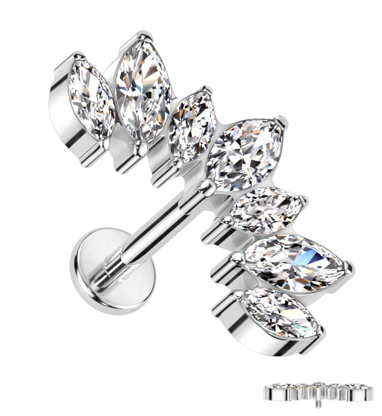 Anadem CZ Internally Threaded Titanium Labret