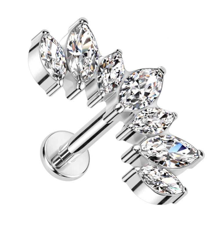 Anadem CZ Threadless Titanium Labret by Urban Body Jewelry