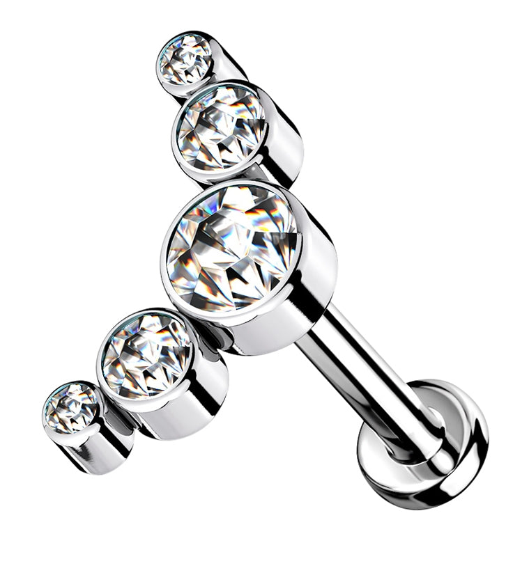 16G Clear CZ Truce Top Titanium Labret