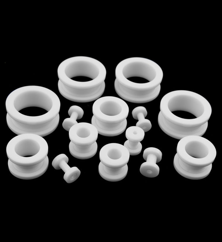 White Acrylic Screw on Tunnels