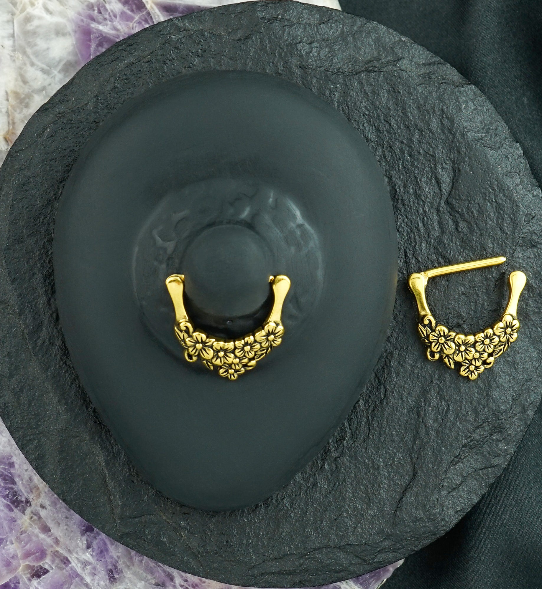 14G Gold PVD Botanic Nipple Clicker