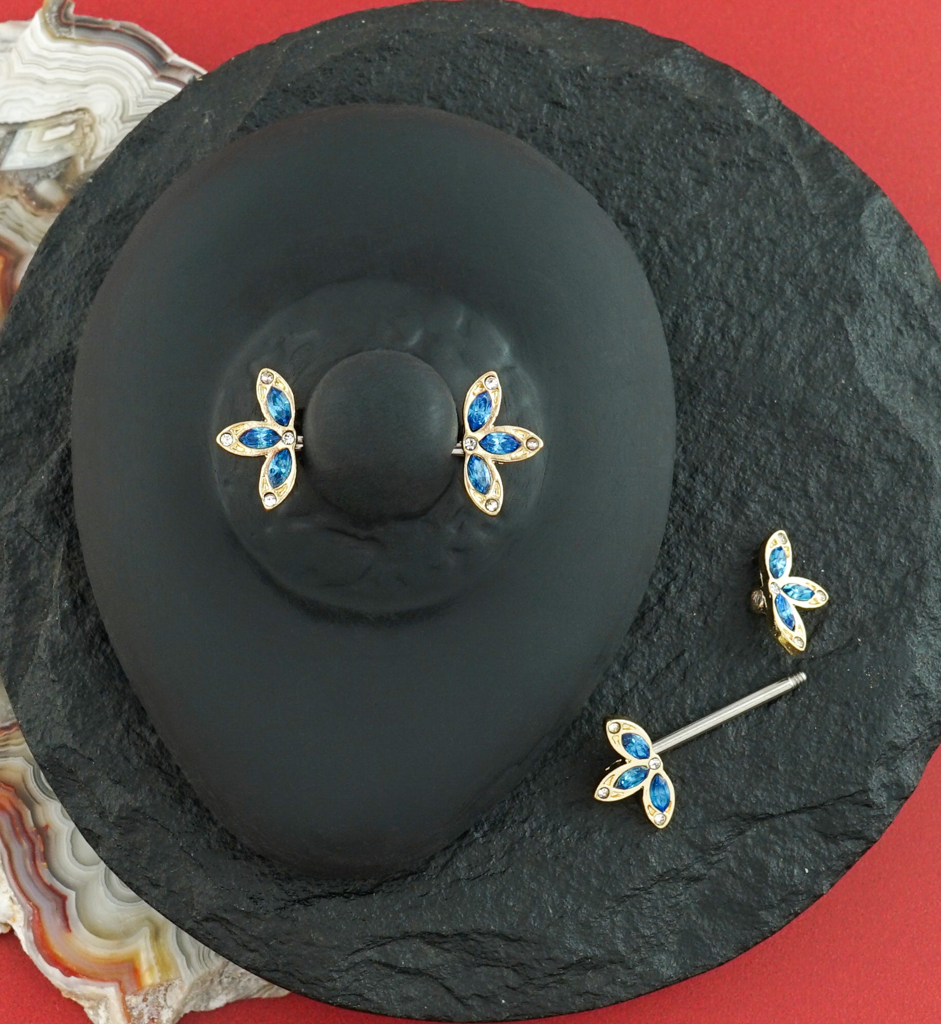 14G Royal Iris Nipple Ring Barbell