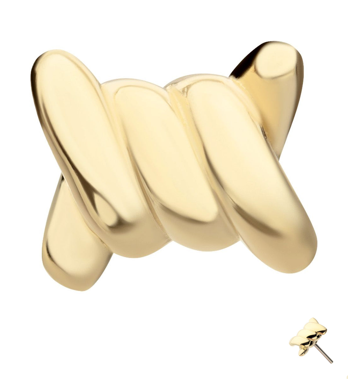 14kt Gold Barbed Wire Threadless Top