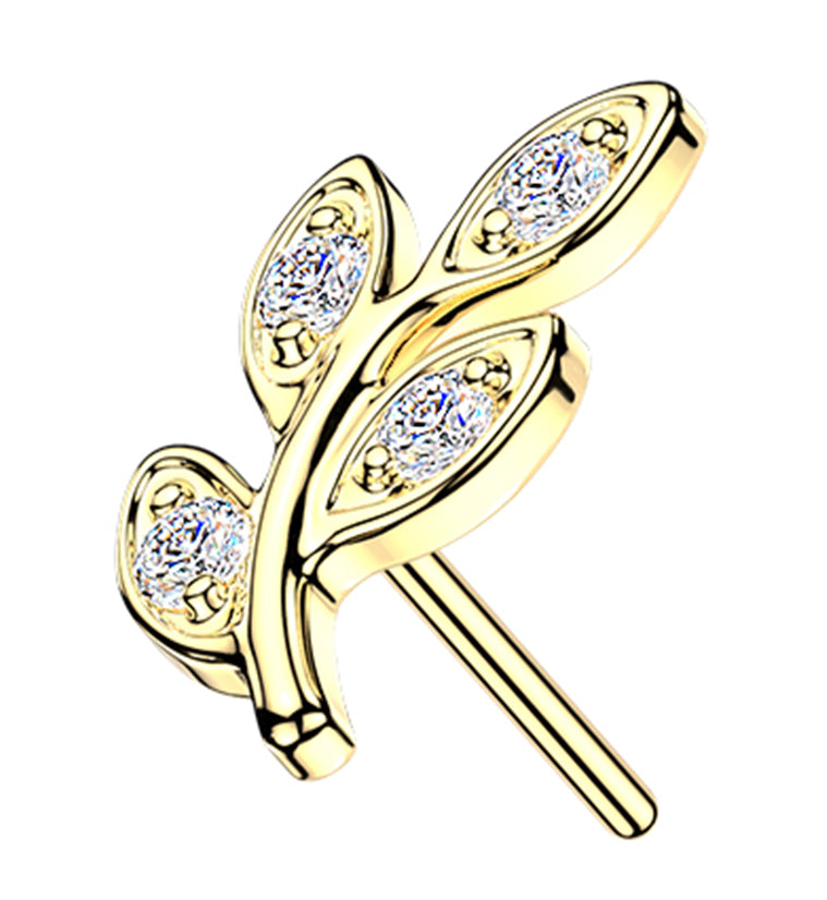 14kt Gold Bough Lab Grown Diamond Threadless Top