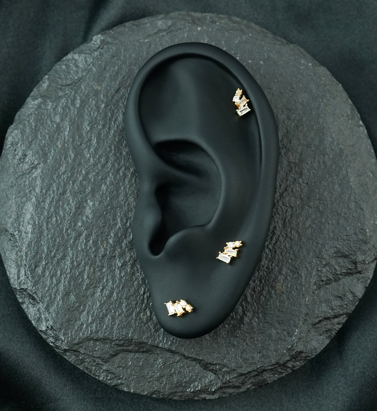14kt Gold Downpour Champagne CZ Threadless Top